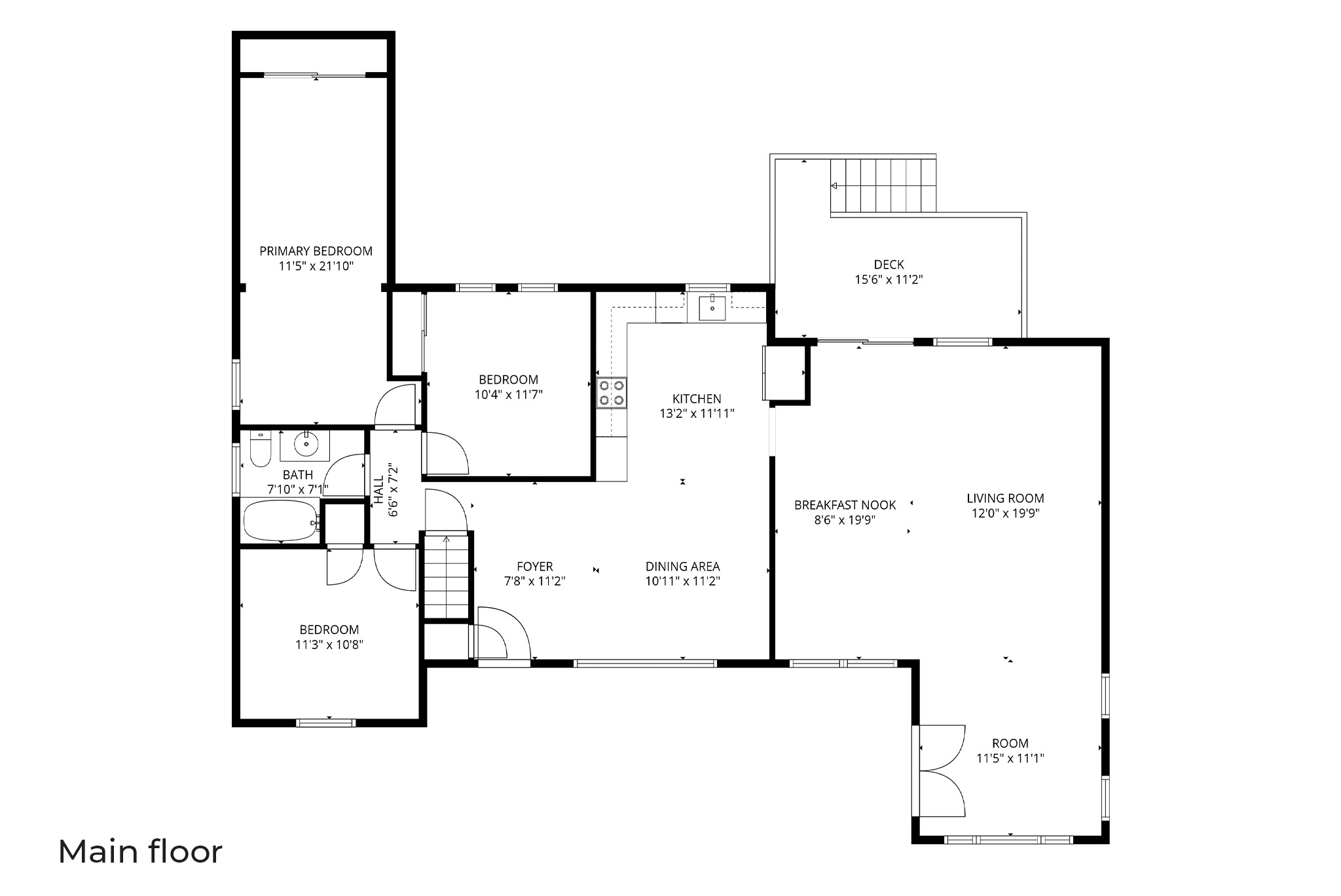 2D measured main floor plan