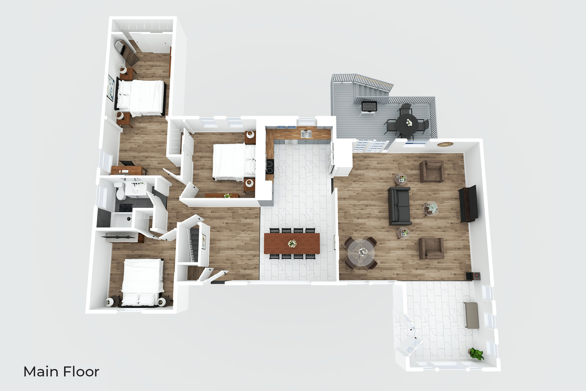 3D main floor plan